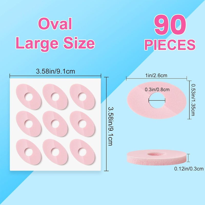 JUMPOW Corn Cushions Callus Pads - 90 Pcs, Corn Pads for Toes, Strong Adhesive & Soft, Foam Callus Cushions, Corn Remover Pads Relief Calluses, Corns, Blisters, Heel Frictions (Oval-L) - Image 2